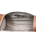 Tolredo Helios Leather Travel Barrel Bag - Brown-Ouverture incurvée unique avec une fermeture éclair à double sens pour un accès rapide et facile