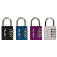 Master Lock – Cadenas large à combinaison de mot programmable, 1 9/16 po (40 mm), couleurs variées (643DASTWD)  -Le système de sécurité à combinaison à 4 rangs offre un confort d'utilisation sans clé