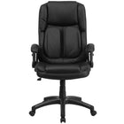 Flash Furniture – Fauteuil directeur pivotant à dossier haut avec accoudoirs rabattables, cuir noir (BT90275H)-Chaise de bureau contemporaine