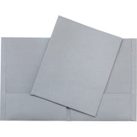 Merangue - Porte-document à deux pochettes Hilroy, format lettre, gris-Couverture en papier similicuir gris. Couleur solide à l'extérieur et à l'intérieur.