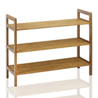 Oceanstar – Support à chaussures à 3 niveaux, bambou, naturel (3SR1651)-Capacité de 9 à 12 paires de chaussures pour adultes