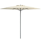 CorLiving – Parasol pour la terrasse ou la plage résistant aux rayons UV et au vent, blanc chaud (PPU-610-U)-Parasol de 2,25 m (7,5 pi) pour la plage pouvant être utilisé avec une table de terrasse et un socle à parasol (non compris)