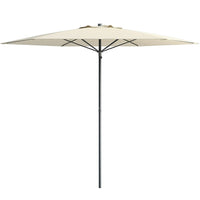 CorLiving – Parasol pour la terrasse ou la plage résistant aux rayons UV et au vent, blanc chaud (PPU-610-U)-Parasol de 2,25 m (7,5 pi) pour la plage pouvant être utilisé avec une table de terrasse et un socle à parasol (non compris)