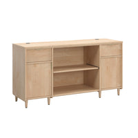 Sauder - Clifford Place Crédence de rangement de bureau - Natural Maple-Peut accueillir un téléviseur jusqu'à 65 po pesant 70 lb ou moins
