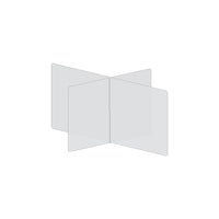Diviseur de table à 4 voies Mark Maker - 42" L x 30" L x 23,5" H - Acrylique transparent 1/4" - Pas de traversées-Distanciation sociale jusqu'à 4 personnes