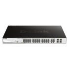 D-Link – Commutateur intelligent PoE Gigabit administrable 24 ports avec 4 fentes SFP combinées (DGS-1210-28MP)-Commutateur intelligent PoE administrable avec budget PoE total de 370 watts