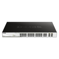 D-Link – Commutateur intelligent PoE Gigabit administrable 24 ports avec 4 fentes SFP combinées (DGS-1210-28MP)-Commutateur intelligent PoE administrable avec budget PoE total de 370 watts
