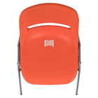 Flash Furniture - Chaise coquille orange, empilable et ergonomique de la série HERCULES avec cadre gris-Renforts de support double