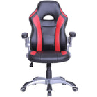 TygerClaw - Fauteuil de luxe à dossier élevé de style jeu, accoudoirs ajustables, noir/rouge (TYFC21029)-Revêtu en cuir PolyVinyl Chloride(PVC) et polyuréthane souple et résistant (PU) lisse noir