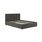 Lit rembourré Rose avec espace de rangement, velours gris-3