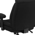 Chaise de travail pivotante HERCULES Big and Tall avec accoudoirs ajustables, capacité 400 lb, tissu noir (GO2073F)-Soutien lombaire intégré