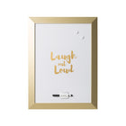 MasterVision Tableau de citation magnetique effaçable à sec - citation "LOL" - 18 po l x 24 po L - cadre metallique dore-La surface effaçable à sec en acier magnetique convient à une utilisation frequente