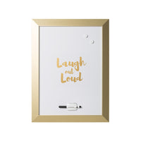 MasterVision Tableau de citation magnetique effaçable à sec - citation "LOL" - 18 po l x 24 po L - cadre metallique dore-La surface effaçable à sec en acier magnetique convient à une utilisation frequente