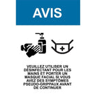 Mark Maker Français Vinyle adhésif - Avis Veuillez Utiliser Un Desinfectant Pour Les Mains Et Porter Un Masque Facial-Autocollant autocollant français face adhésive