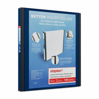Staples - Reliure Better Binder, 1/2 po, bleu-Plus résistante et plus facile à utiliser