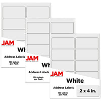 JAM Paper Étiquettes postales, 4 x 2 po, blanc, 360 par paquet-Taille : 4 x 2 po