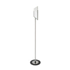 Futech support de signe de plancher de  format lettre 11 "L x 8-1 / 2" H, acier inoxydable-Couleur: Base noire, poteau en 
acier inoxydable