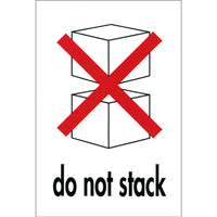 SPC - Étiquette Adhésive Internationales Pour Manipulation Sécuritaire "Do Not Stack" - 4 po x 6 po - Noir et Rouge sur Blanc - Paquet de 500-Étiquette adhésive "Do Not Stack"