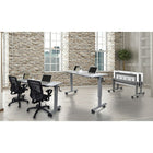 Luxor ? Table réglable de 72 po avec dessus rabattable (STAND-NESTC-72)-Cadre en acier noir thermolaqué avec pied intérieur anodisé et transparent. Levier pneumatique