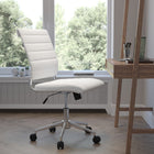 Flash Furniture Chaise De Bureau Pivotante Exécutive Sans Bras Leathersoft-Blanc (BT20595MNAWH)-LeatherSoft est en cuir et polyuréthane pour plus de douceur et de durabilité