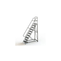 Tri-Arc Manufacturing – Escabeau roulant très robuste, hauteur : 100 po, marche dentelée, profondeur : 77 po (KDHD110242)-Nombre de marches : 10
