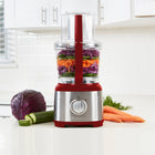Kenmore - Robot culinaire et hachoir à legumes 11 tasses - 500 W - Rouge-Disque à trancher/râper reversible