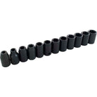 Gray Tools – Ensemble 12 pièces de prises métriques de 1/2 po à 6 pans, ensemble de douilles à choc standard, 8 à 19 mm-Tailles incluses : 8, 9, 10, 11, 12, 13, 14, 15, 16, 17, 18 et 19 mm.
