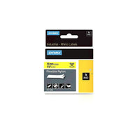 Dymo - Étiquettes Rhino industrielle - nylon souple de 1/2 po - jaune-Adhésif permanent très robuste