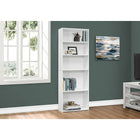 Monarch Specialties - 7470 72 po H Etagere - Blanc Avec 5 Tablettes-3 tablettes réglables et 2 tablettes fixes