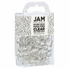 JAM PAPER - Punaises Colorees, Punaises Carte à Tête Ronde, Transparentes, Paquet de 100-Quantite : 100 punaises