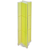 Azar Displays – Présentoir virevent perforé à 4 côtés, 13,5 L. x 60 P. (po), base tournante, jaune translucide (700460-YEL)-Comprend quatre panneaux et une bande de support d’affiche en acrylique sur une base tournante de 23 po