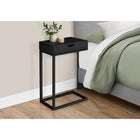 Monarch Specialties - 3600 Table D'Appoint - Noir/Metal Noir Et Tiroir-Assemblage requis