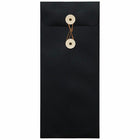 JAM Paper #10 Enveloppes commerciales avec bouton et fermeture à cordon - 4,125" x 9,5" - Lin noir - Paquet de 500-Couleur : Enveloppes en lin noir