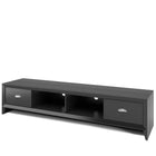 CorLivingMC - Meuble pour téléviseur extra large Lakewood TLK-802-B, pour téléviseurs jusqu’à 80 po, grain de bois noir-Tablettes ouvertes pour votre PVR et votre canal central