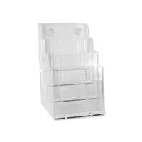 Eddie's - Porte-brochures demi-page à compartiments multiples - 4 compartiments - 6,25 po L x 1,50 po P - transparent - 3/paquet-Porte-brochures