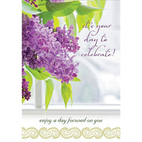 Millbrook Studios – Cartes de souhaits et enveloppes, It’s Your Day, 5 3/8 x 7 3/4 po, 18/paquet (06233)-Imprimées sur du papier cartonné non couché