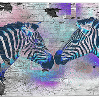 Designart – Zèbres peints Street Art toile d’illustrations (PT3629-30-30)-Impression