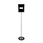Porte-enseigne au sol format lettre Futech 8-1 / 2 "L x 11" H, acier inoxydable-Format lettre, recto verso avec inserts en acrylique transparent pour afficher l'impression.