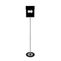 Porte-enseigne au sol format lettre Futech 8-1 / 2 "L x 11" H, acier inoxydable-Format lettre, recto verso avec inserts en acrylique transparent pour afficher l'impression.