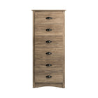 Prepac – Commode haute à 6 tiroirs Salt Spring DDC-2354, gris délavé-Dimensions (assemblé, po) : 23,25 larg. x 53 haut. x 17,75 prof.