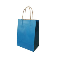 Wamaco - Sacs de magasinage Kraft couleur, 8 x 4,75 x 10,5 (po), bleu, paquet de 100-Sacs de magasinage Kraft couleur