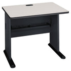 BushMD – Bureau 36 po de la collection Cubix, fini gris ardoise/spectre blanc-Surfaces de travail en mélamine robuste de 1 po d'épaisseur