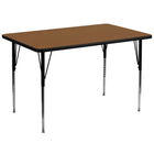Flash Furniture – Table d’activités rectangulaire de 36 x 72 (po), surface stratifiée d’une épaisseur de 1,25 po, chêne-Chêne laminé