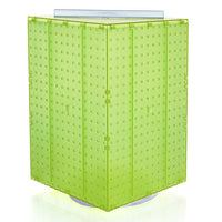 Azar Displays – Présentoir rotatif à panneaux perforés sur 14 côtés, 20 x 14 x 4 (po), vert translucide (701414-GRE)-Présentoir emboîtable à 4 côtés qui repose sur une base rotative de 12 po de diamètre