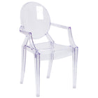 Flash Furniture – Chaise Ghost avec accoudoirs, fini cristal transparent -S'empile jusqu'à 7 de haut