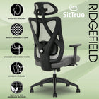 Serta - Fauteuil ergonomique en maille à haut dossier Sit Ture Ridgefield - 28 3/4 po l x 29 po P x 48 1/4 po à 52 po H - Gris-Support lombaire réglable vers l’avant/arrière
et vers le haut/bas