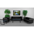 Flash Furniture – Mobilier de réception Hercules Regal, noir (ZBREGAL810SETBK)-Revêtement en cuir souple noir pour plus de douceur et de confort