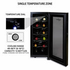 Koolatron - Cellier à vin thermoélectrique pour 12 bouteilles - Noir-Commandes à cadran faciles à utiliser
