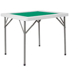 Flash Furniture - Table de jeu pliante blanche granite et carrée de 34,5 po avec surface de jeu verte-Capacité de charge statique de 220 lb