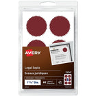 Avery Sceaux juridiques permanents, 1 15/16 po, rouge foncé, paq./60 (2354)-Sceaux métalliques brillants rouges pour certificats et récompenses. L'adhésif permanent maintient les sceaux bien en place et à plat. Parfait pour le gaufrage.